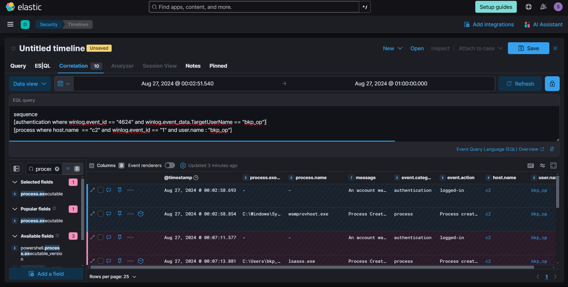 Correlating Logon Events with Process Creation