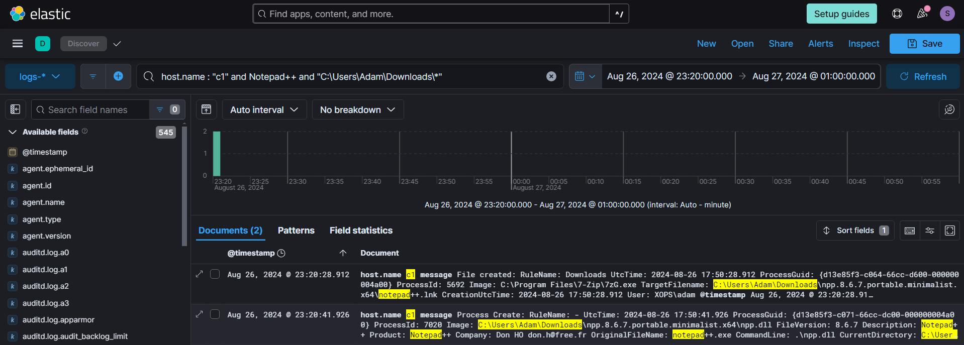 Searching Notepad++