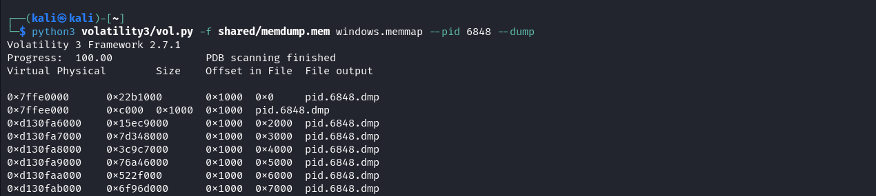 Dump loader process memory