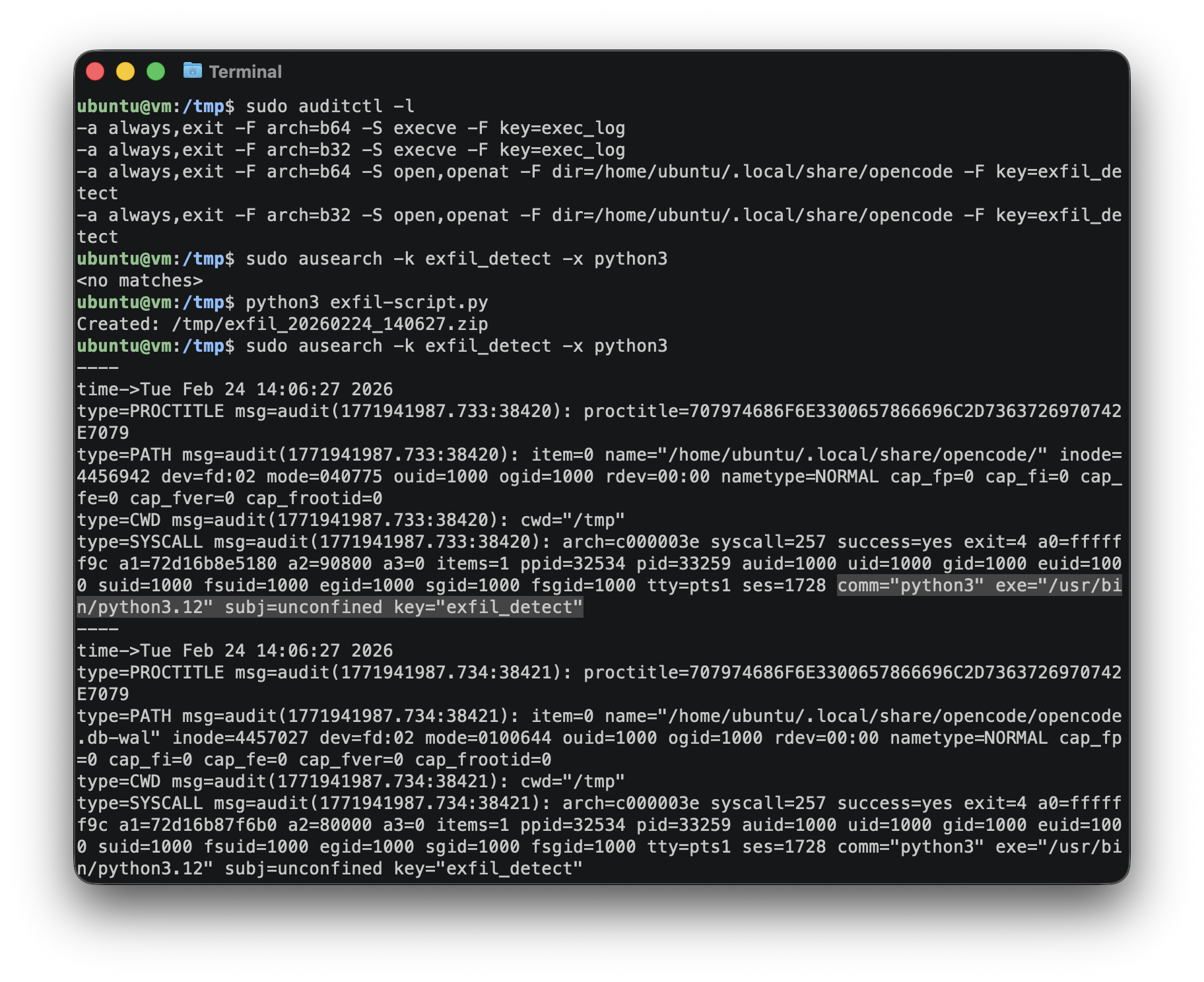 Linux Data Exfiltration Detection