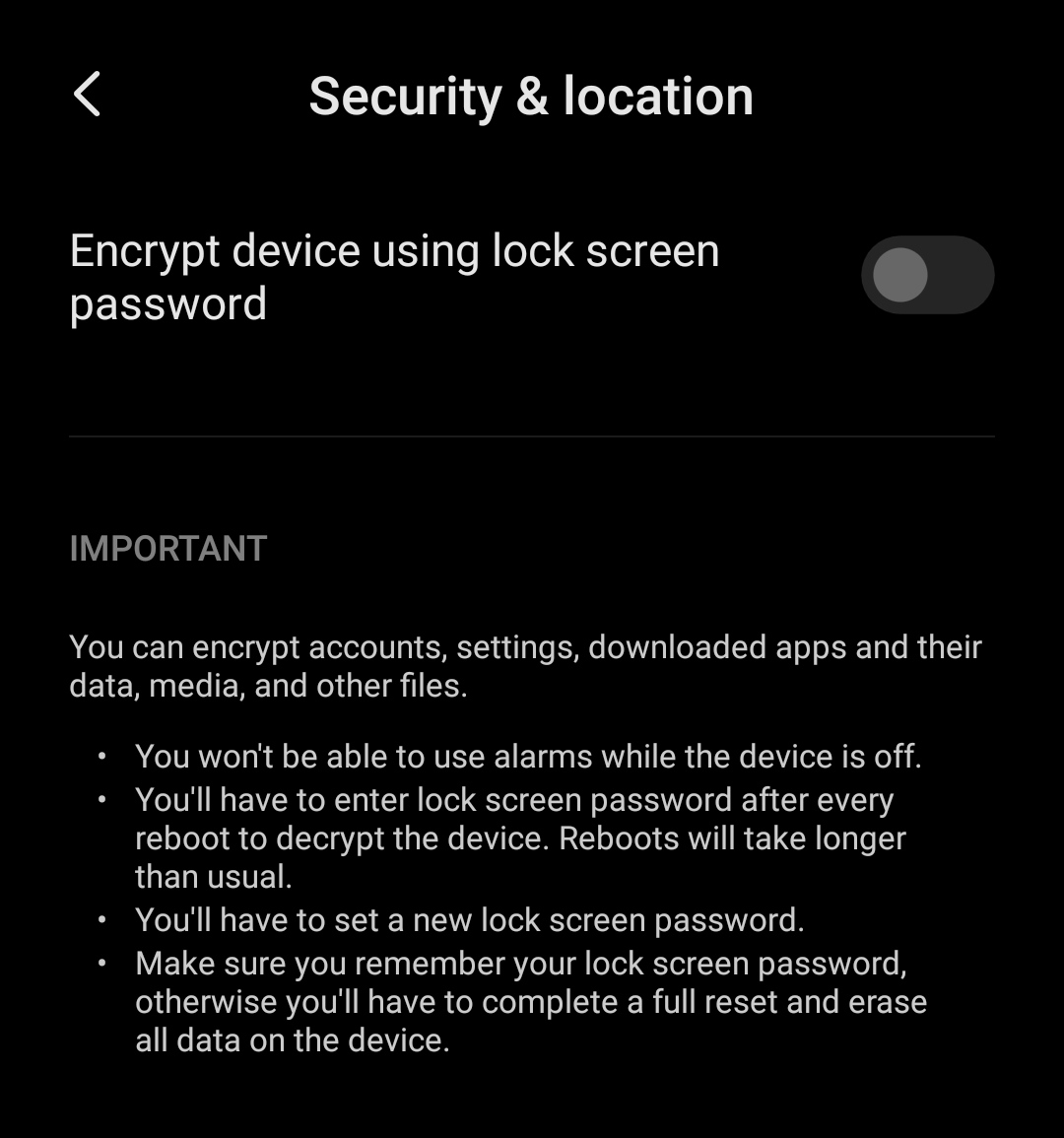 Secure Startup Option in MIUI 11