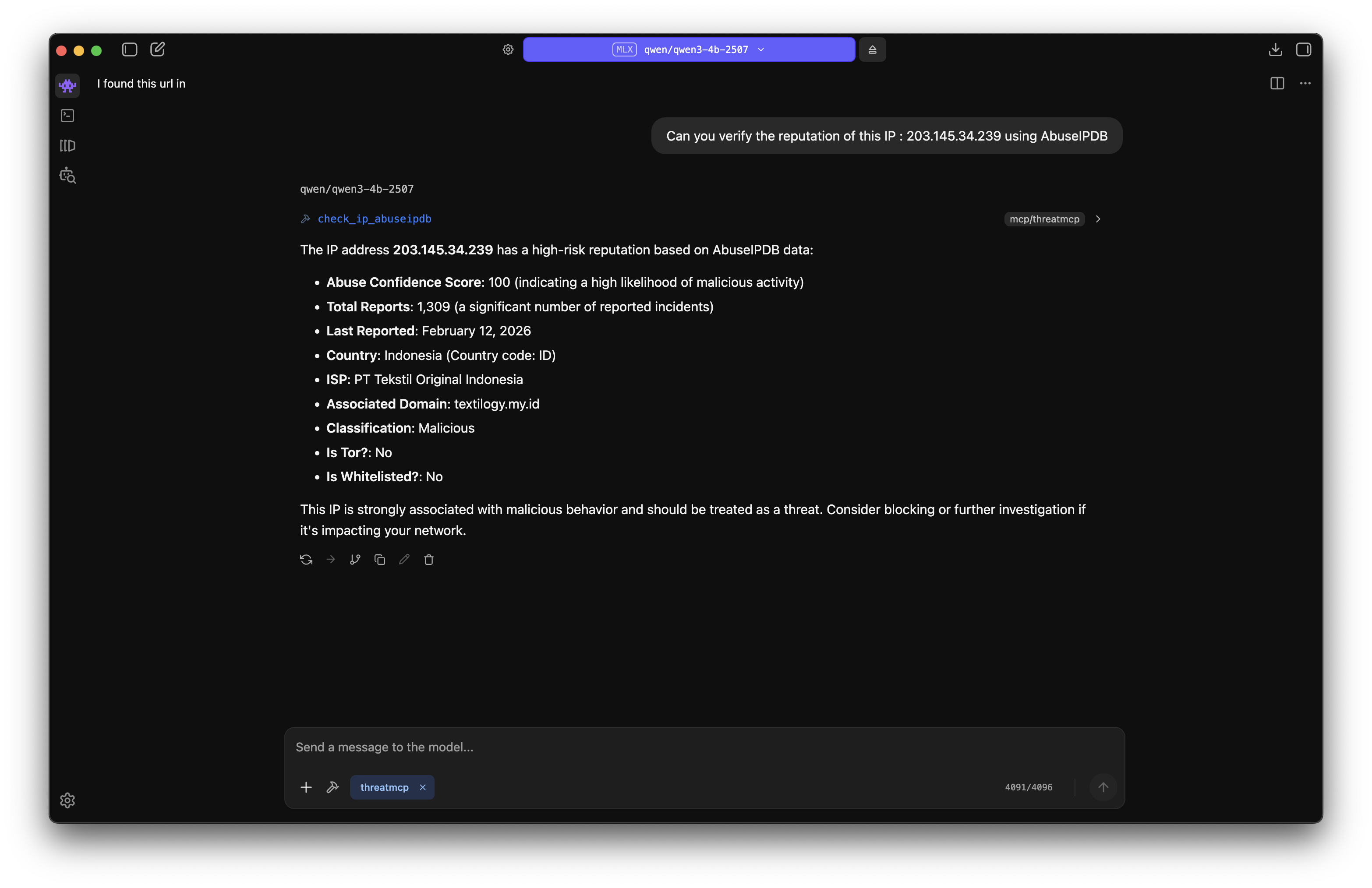 Threat Intelligence MCP Server